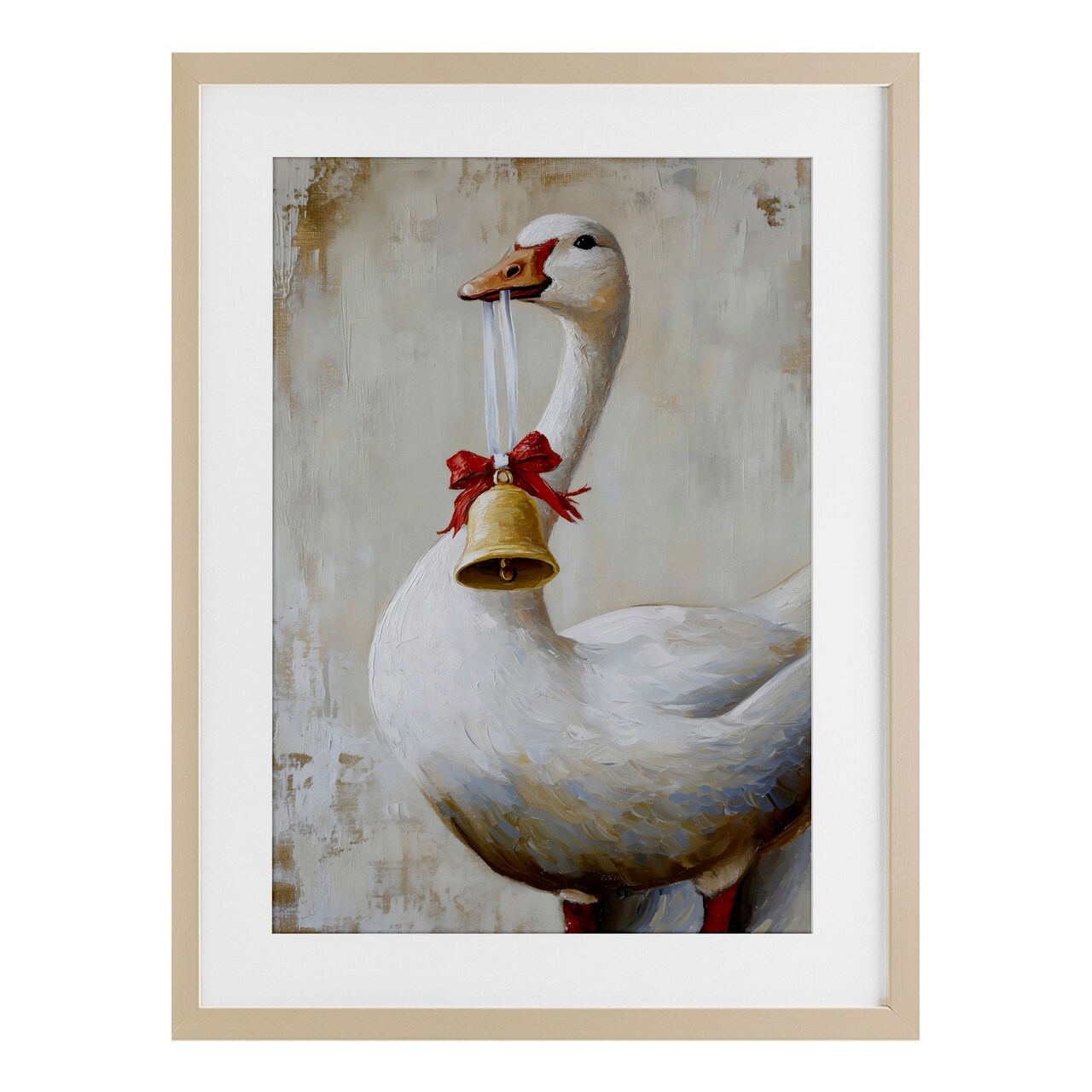Stupell Industries Festive Jingle Goose Framed Print Under Glass, design by Petal Prints Design
